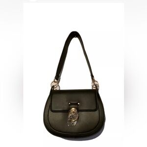 Badgley Mischka Top Handle Saddle shoulder Bag Black NWT